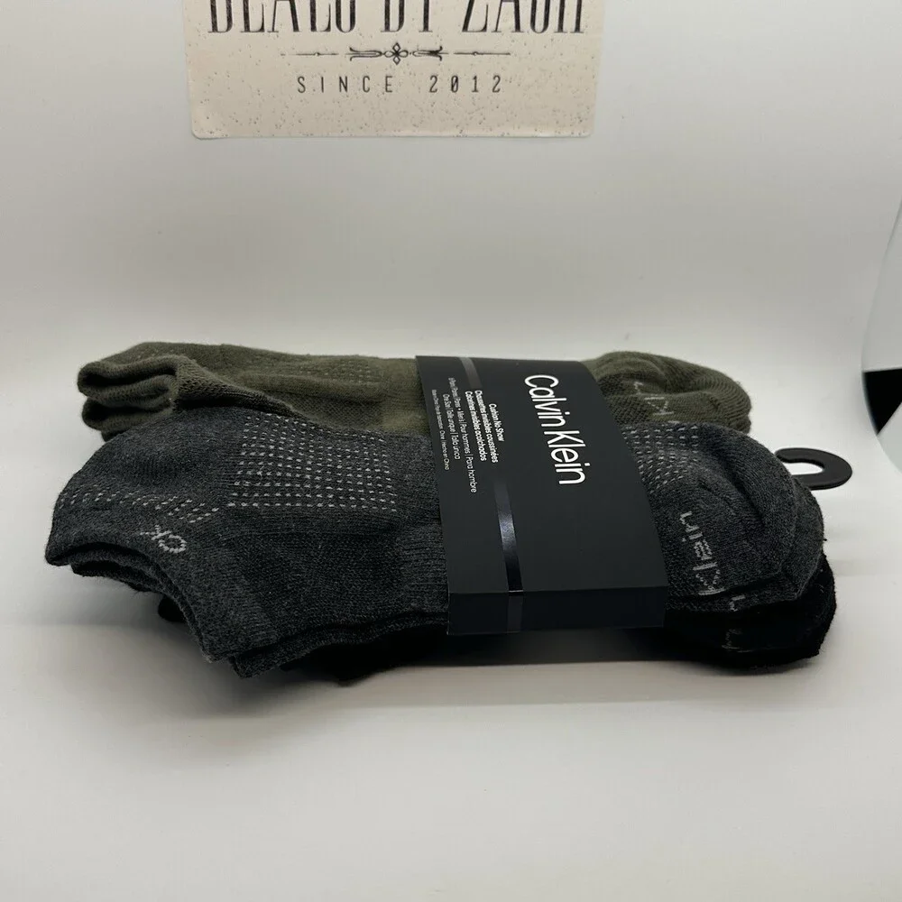 Calvin Klein Cushion No Show Socks 6 Pairs One Size Fit Men's Size 7-12 - New!